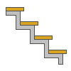 Calcular o tamanho das escadas metálicas em ziguezague com uma corda.