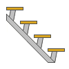 सीधा धातु सीढी को आकार गणना।
