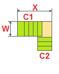Perhitungan tangga logam untuk beralih ke 90 derajat dan tapak pada mendukung